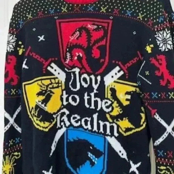 Game Of Thrones Joy To The Realm Christmas Holiday Sweater Adult Sz Medium - Picture 5 of 12